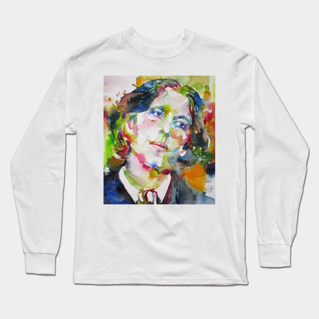 OSCAR WILDE watercolor portrait .9 Long Sleeve T-Shirt by lautir